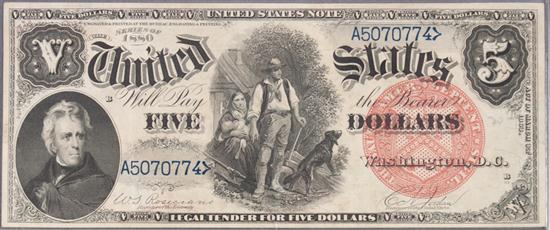 United States Legal Tender $5.00