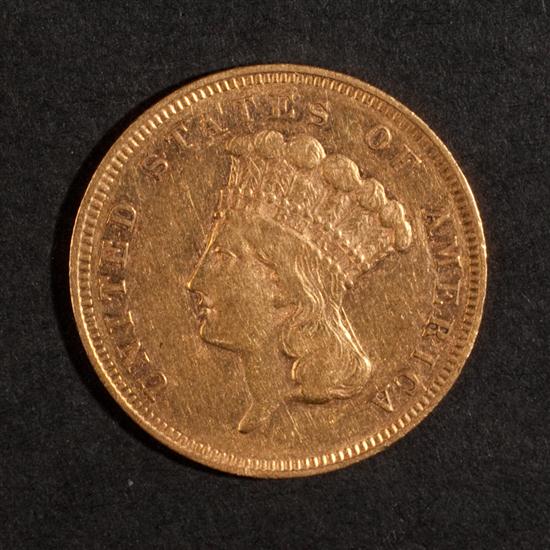 United States three-dollar gold