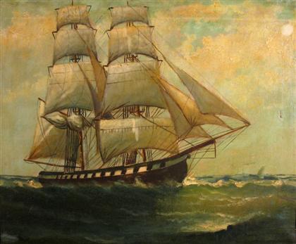UNKNOWN  (19th c.)  SCHOONER AT SEA