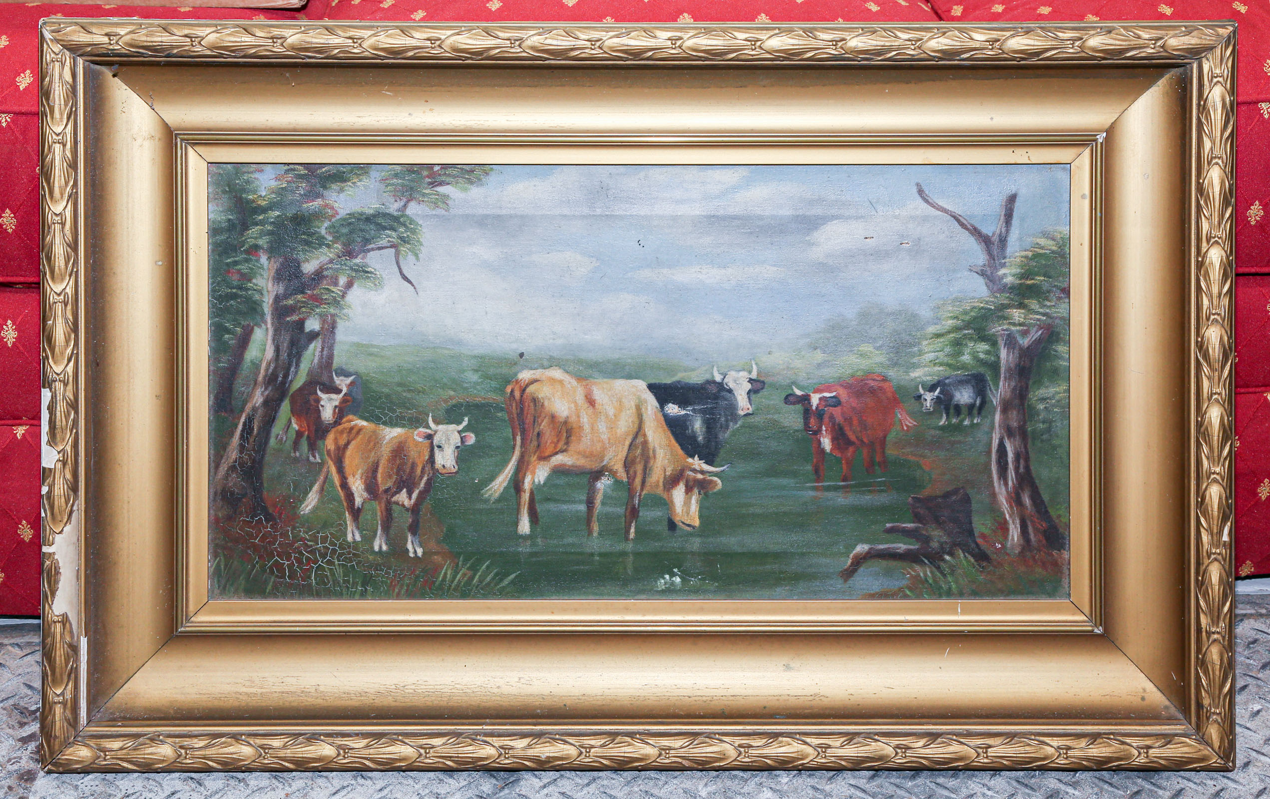 UNKNOWN ARTIST. COWS IN A