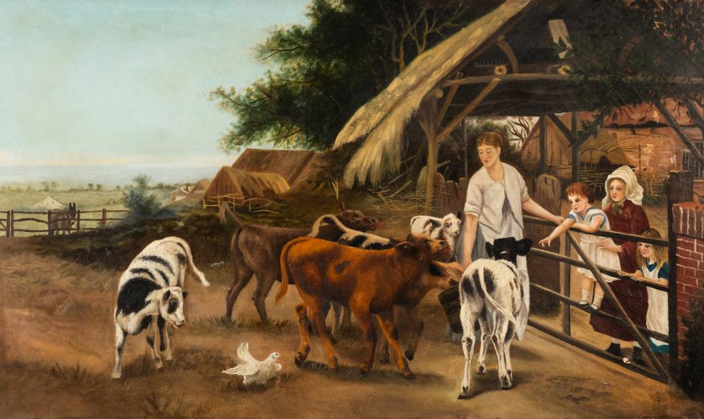 UNKNOWN ARTIST: FARMYARD SCENE WITH