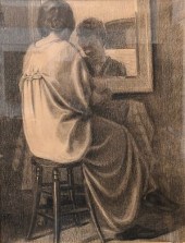 UNKNOWN ARTIST, GIRL SITTING A