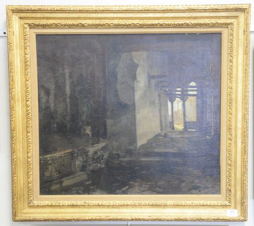 UNKNOWN ARTIST INTERIOR SCENE OIL