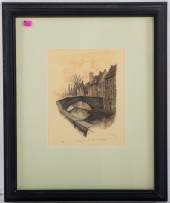 UNKNOWN. BRIDGE BRUGES, LITHOG
