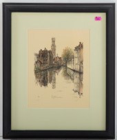 UNKNOWN. CANAL BRUGES, LITHOGR