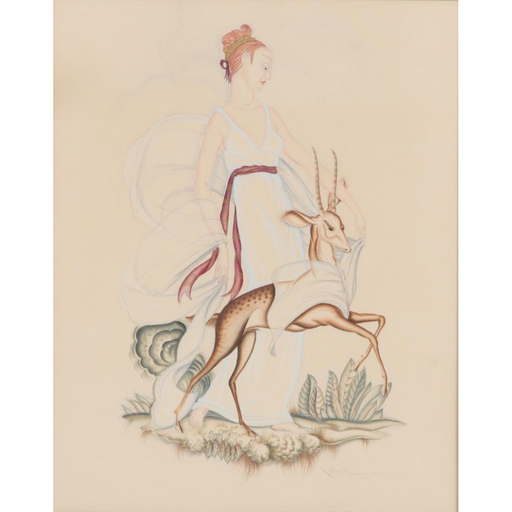 UNKNOWN FRENCH ART DECO GOUACHE