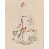 UNKNOWN FRENCH ART DECO GOUACH