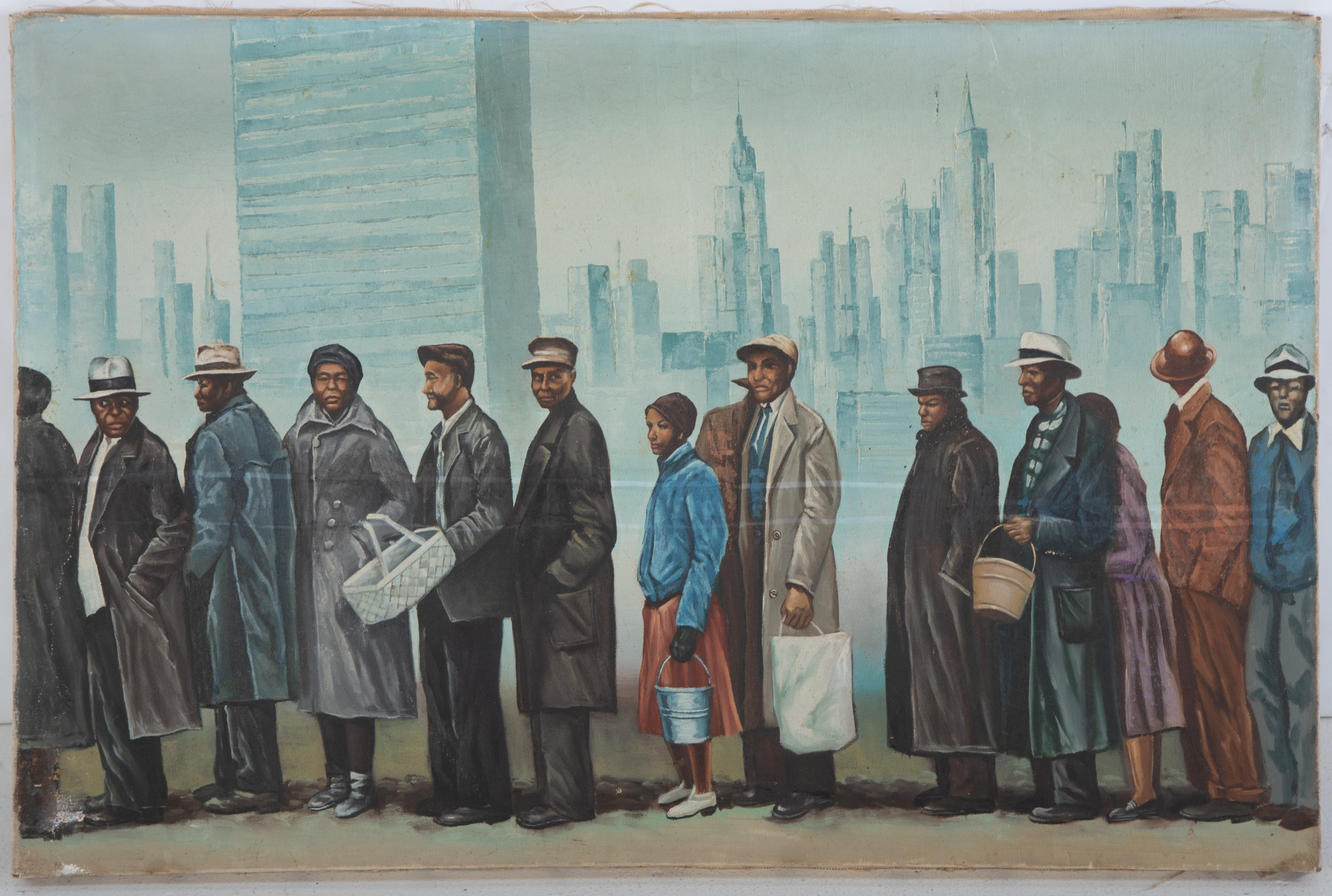 UNKNOWN. WAITING IN LINE, ACRYLIC