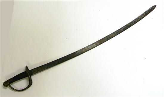 Unmarked cavalry sword  brass