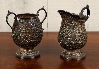 Unmarked, likely silver, creamer