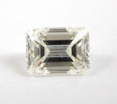 UNSET EMERALD-CUT DIAMOND WITH