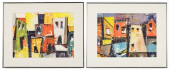 UNSIGNED, 2 WORKS, ABSTRACT HO