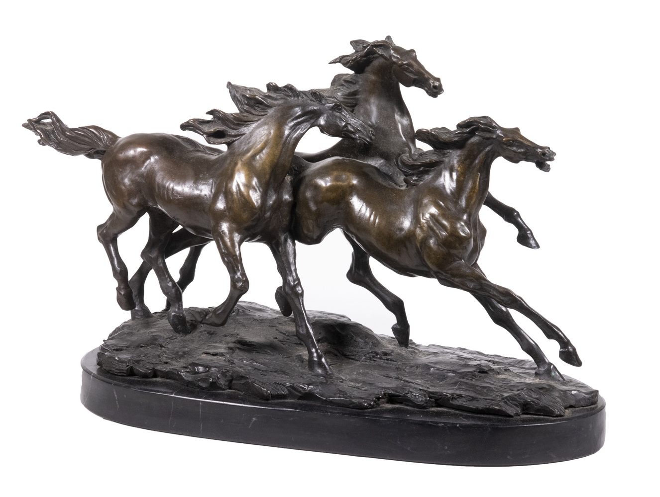 UNSIGNED BRONZE TABLE STATUE OF