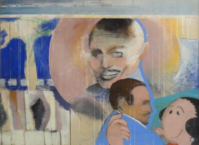 Unsigned Modernist Mixed Media with