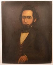 UNSIGNED OIL ON BOARD PORTRAIT
