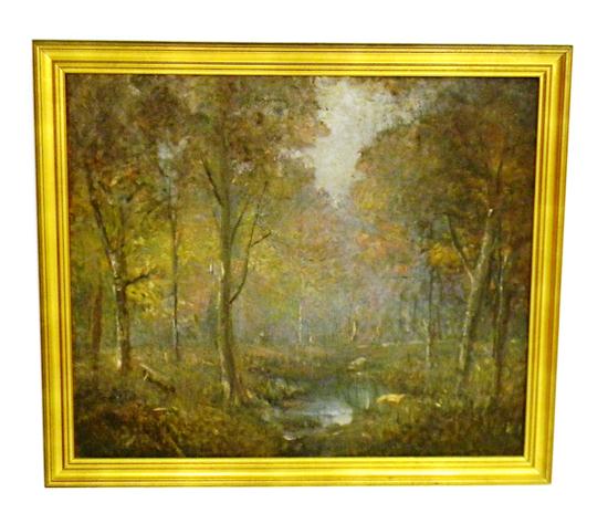 Unsigned oil on canvas  American