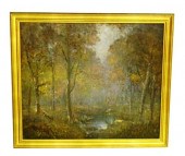 Unsigned oil on canvas  Americ
