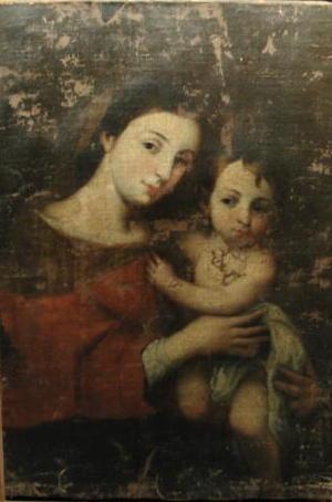 UNSIGNED. Oil on Canvas. Old