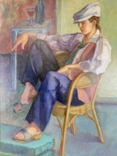 UNSIGNED OIL ON CANVAS, PORTRA