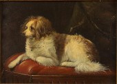 UNSIGNED, PAINTING OF A DOG, M