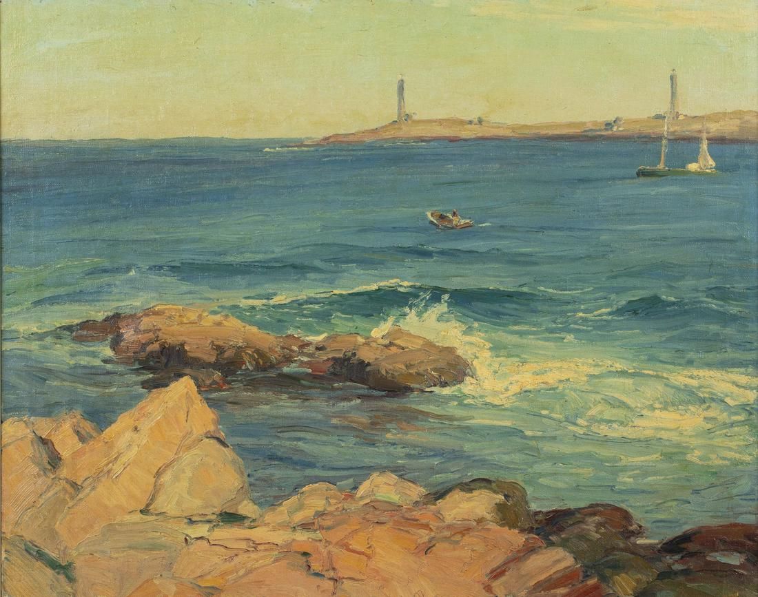 UNSIGNED, ROCKY SEASCAPE WITH