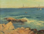 UNSIGNED, ROCKY SEASCAPE WITH