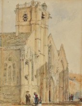 Unsigned Watercolor of St. God