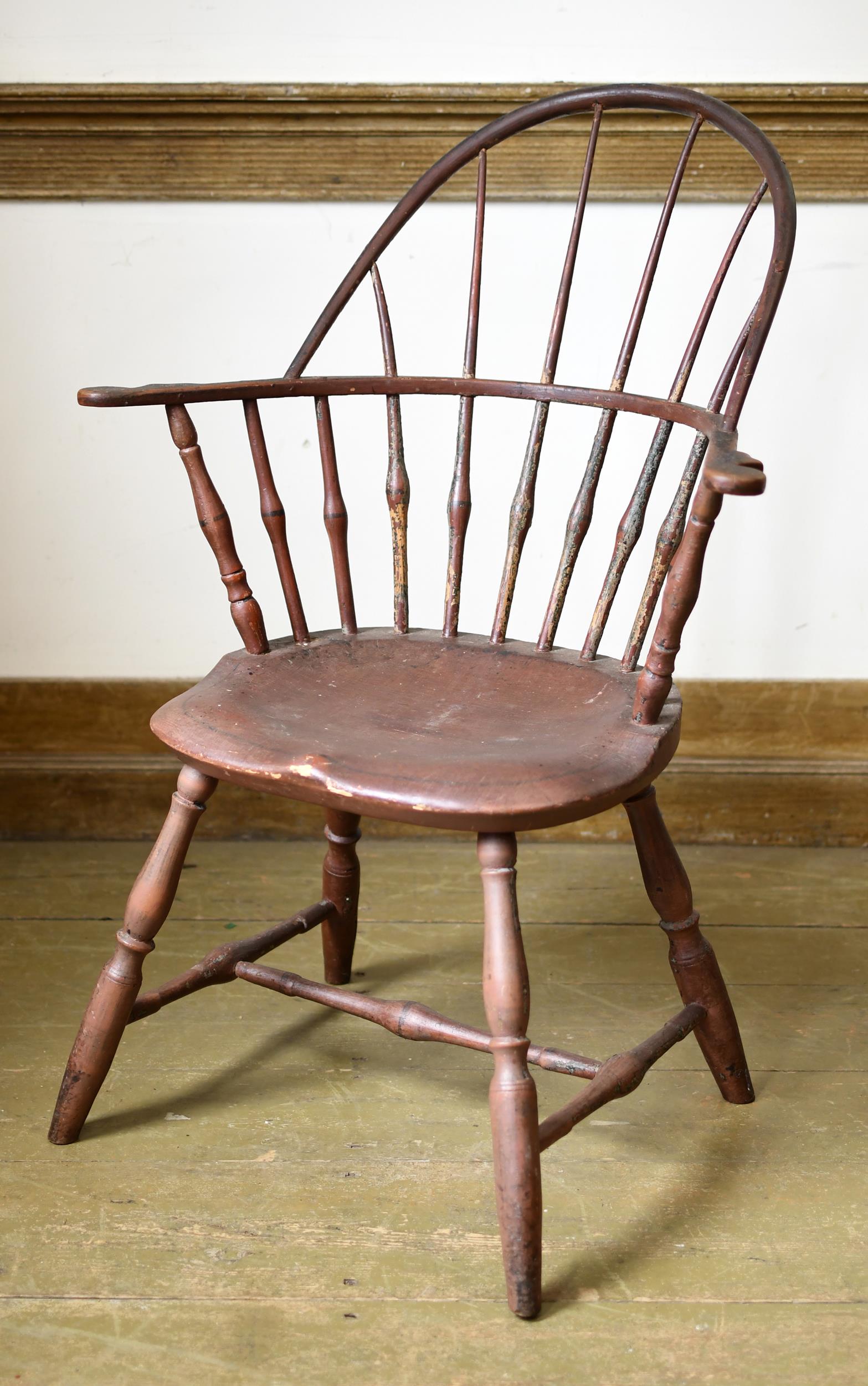 UNUSUAL 18TH C. PAINTED SACK BACK