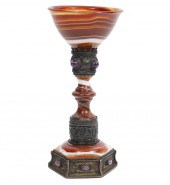 UNUSUAL 19TH C. AGATE, SILVER