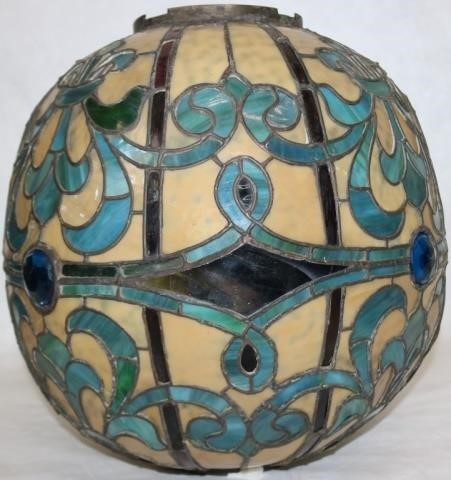 UNUSUAL 19TH CENTURY LEADED GLASS