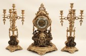 UNUSUAL 3 PC. FRENCH GILT BRON