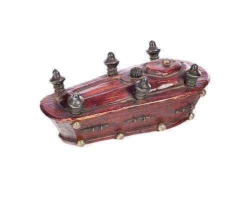 UNUSUAL ANTIQUE CASKET