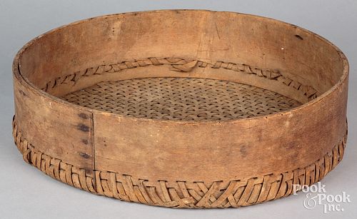 UNUSUAL BENTWOOD SPLINT SIEVE, 19TH