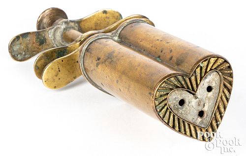 UNUSUAL BRASS THREE-PART PASTRY/ICE
