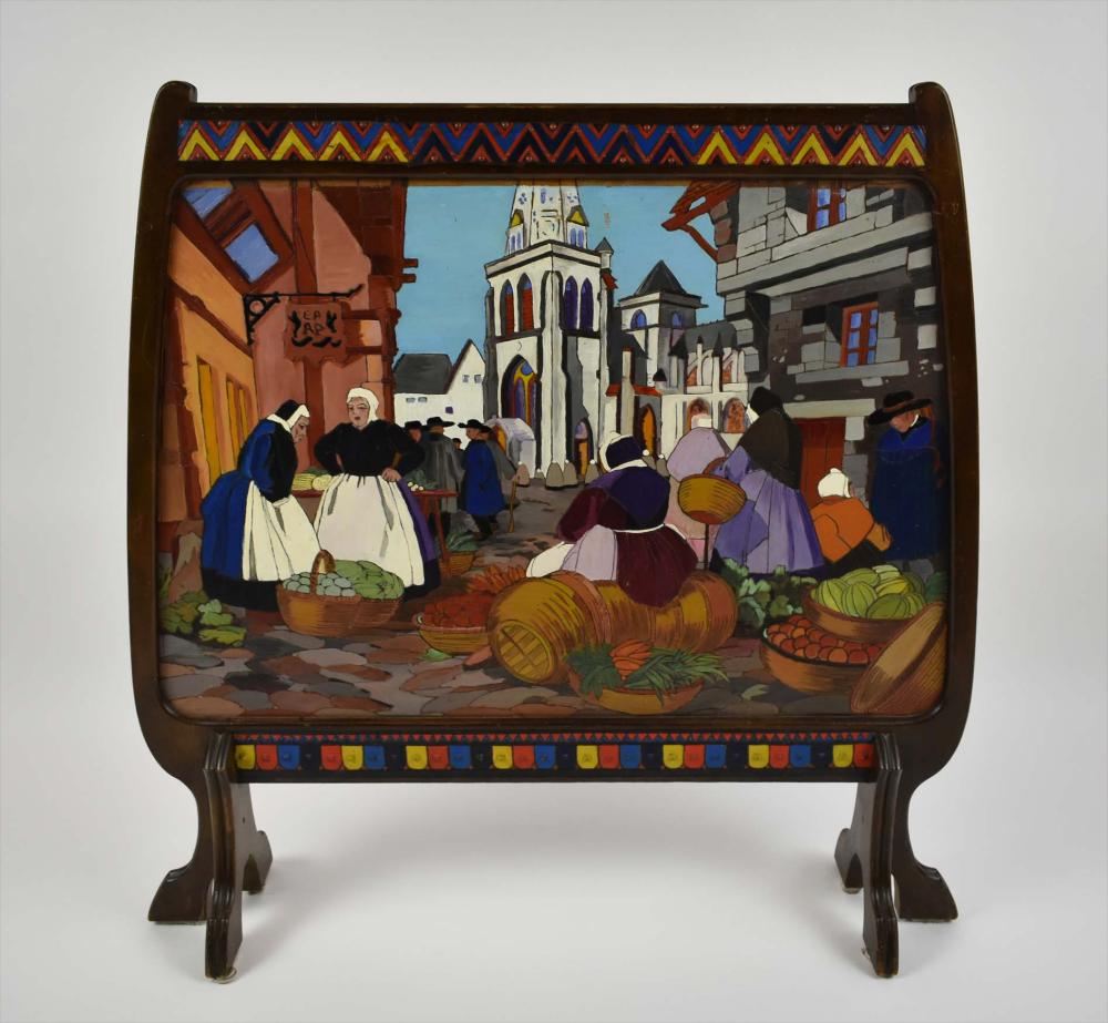 UNUSUAL BRETON PAINTED WOOD