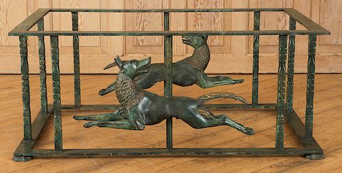 UNUSUAL BRONZE AND STEEL TABLE BASE