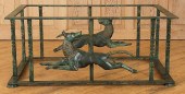 UNUSUAL BRONZE AND STEEL TABLE