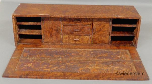 Unusual burlwood lap desk with