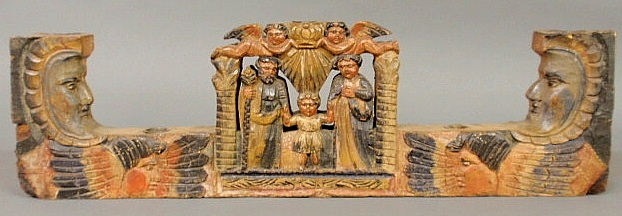 Unusual carved and paint