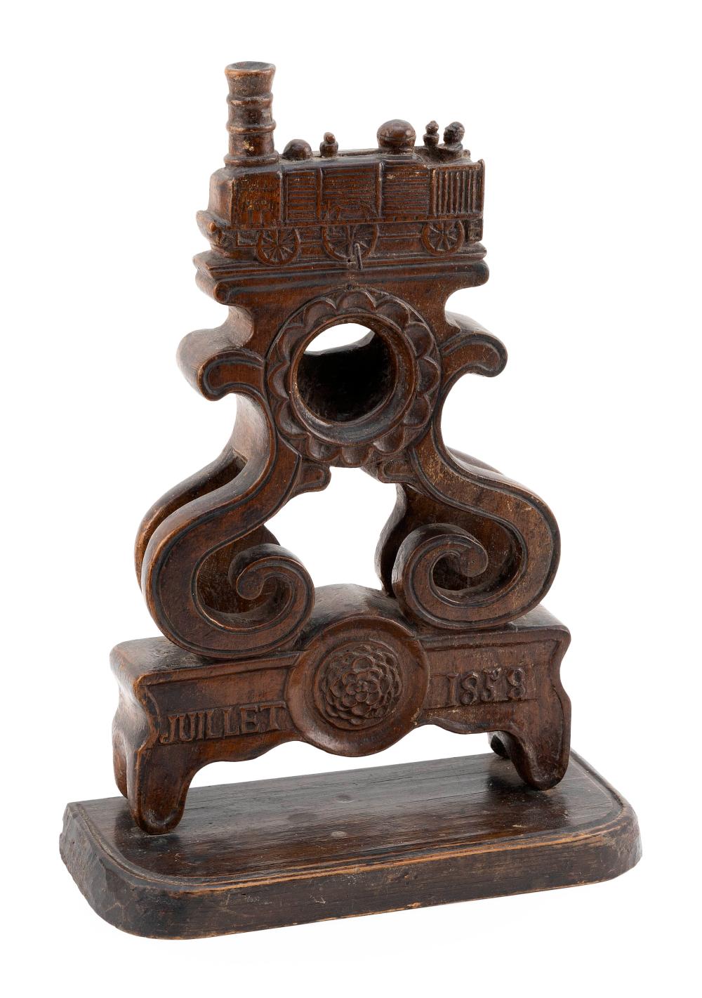 UNUSUAL CARVED MAHOGANY WATCH HUTCH