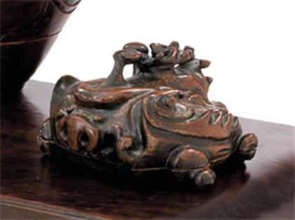 Unusual Chinese hongmu ink stone