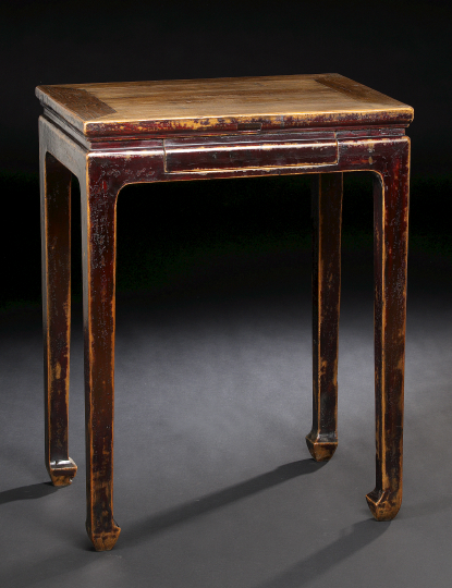 Unusual Chinese Lacquered Wood Side