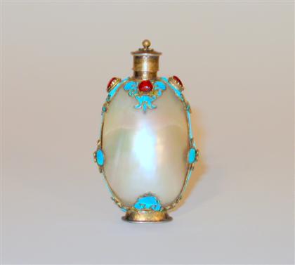 Unusual Chinese shell, gilt-silver,