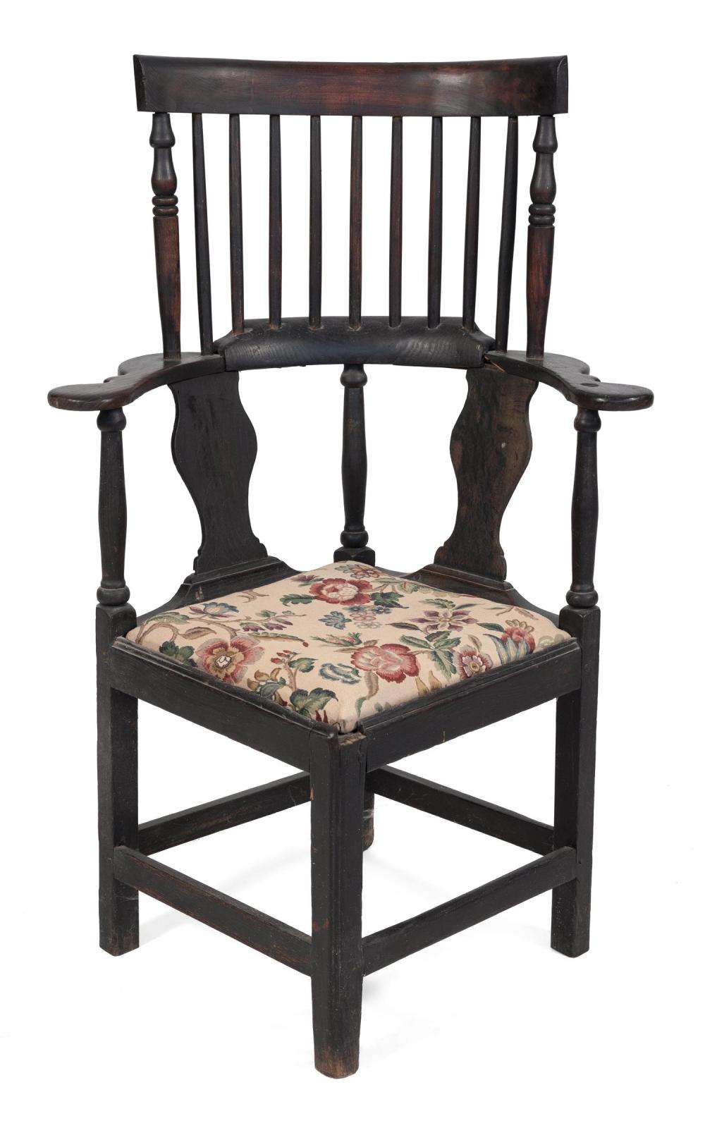 UNUSUAL COMB-BACK CORNER CHAIR 18TH