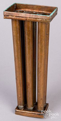 UNUSUAL COPPER CANDLEMOLD, 19TH
