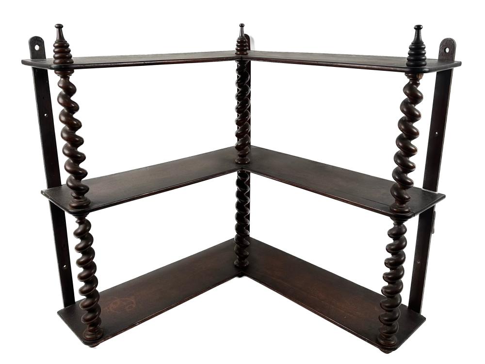 UNUSUAL CORNER SHELF 19TH CENTURY