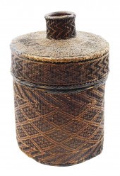 UNUSUAL CYLINDRICAL BASKET IN