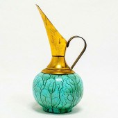 UNUSUAL DELFT JUG BRASS SPOUT