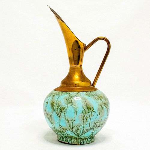 UNUSUAL DELFT JUG BRASS SPOUT