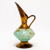 UNUSUAL DELFT JUG BRASS SPOUT